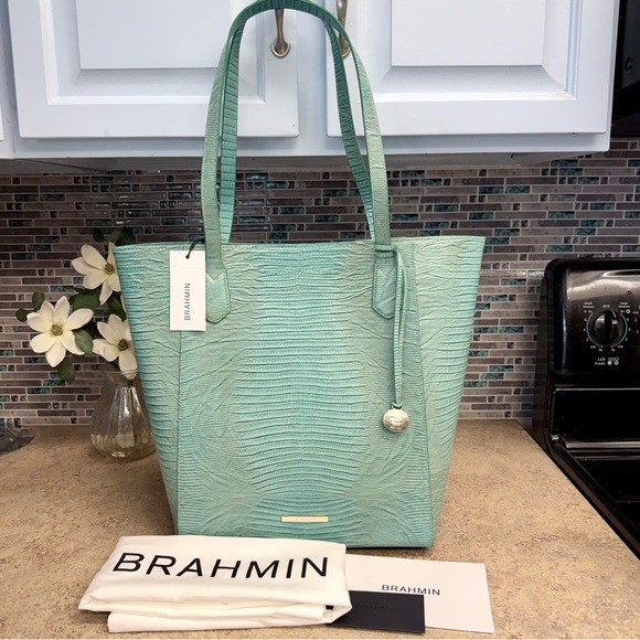 Brahmin Handbags - NWT Brahmin JaydenTurquoise lizard large tote purse